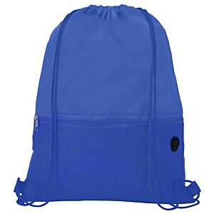 Additional Image 2 - a blue backpack with a black button