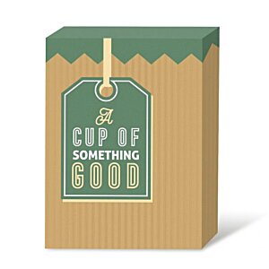 Additional Image 3 - a brown and green box with a tag