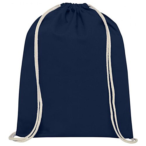 Additional Image 1 - a blue drawstring bag with white stripes