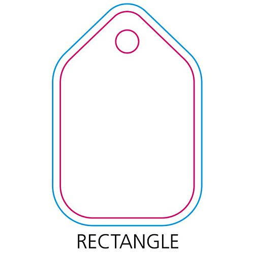 Additional Image 3 - a white tag with pink outline