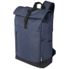 a blue backpack with black straps