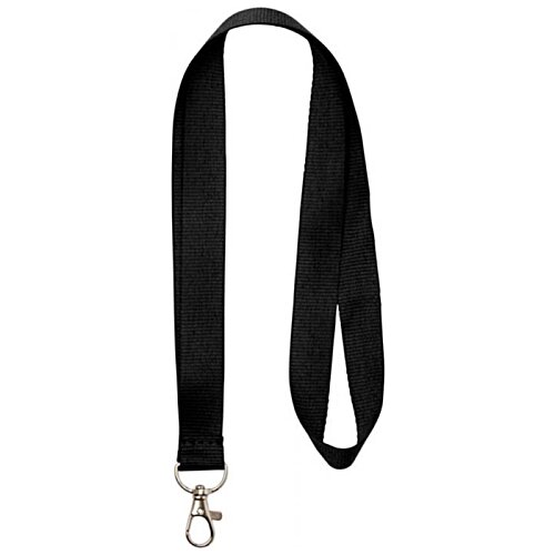 Additional Image 1 - a black lanyard with a metal snap