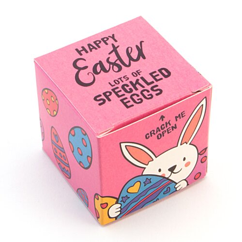 Additional Image 2 - a pink cube with a rabbit and eggs on it