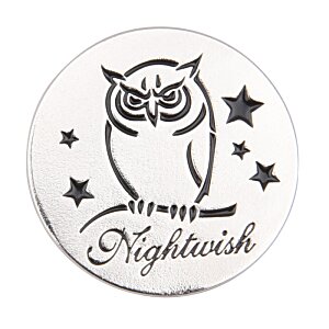 Additional Image 5 - a white circle with black and white owl and stars