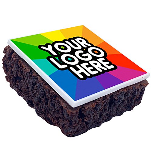 Additional Image 3 - a square cake with a rainbow colored top