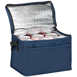 Additional Image 5 - a blue cooler bag with red and white objects inside