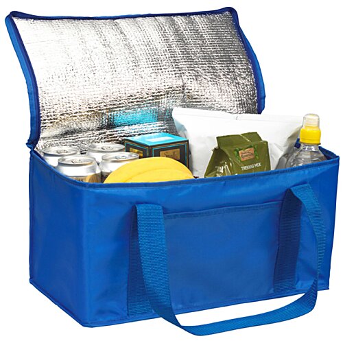 Additional Image 3 - a blue cooler bag with food in it