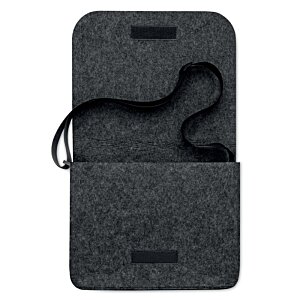 Additional Image 5 - a black badge holder with a strap