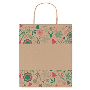 Additional Image 1 - a brown bag with pink and green flowers