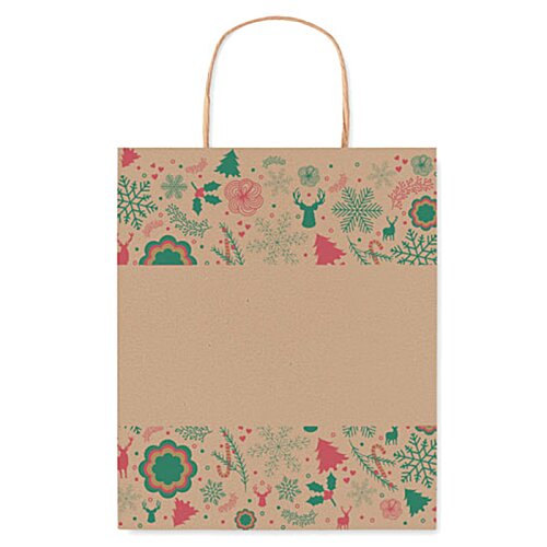 Additional Image 1 - a brown bag with pink and green flowers