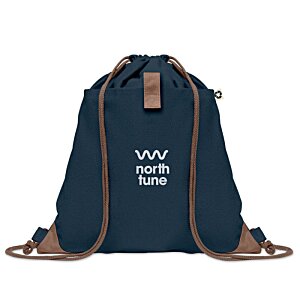 Additional Image 6 - a blue backpack with brown straps