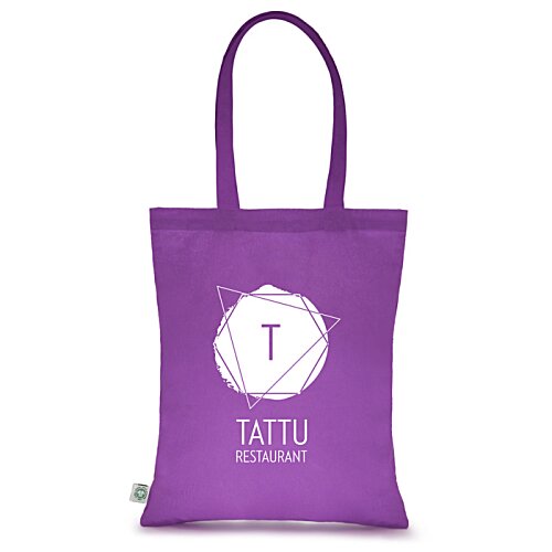 Additional Image 3 - a purple bag with a white circle and a white circle on it