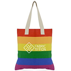 Additional Image 1 - a rainbow colored bag with white handles