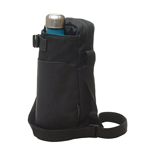 Additional Image 3 - a black water bottle with a strap