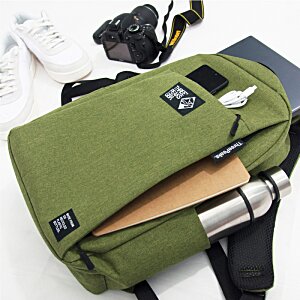 Additional Image 6 - a green backpack with a metal object on it