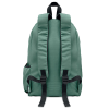 a green backpack with black straps