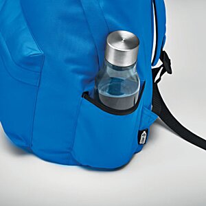 Additional Image 4 - a blue backpack with a bottle in it