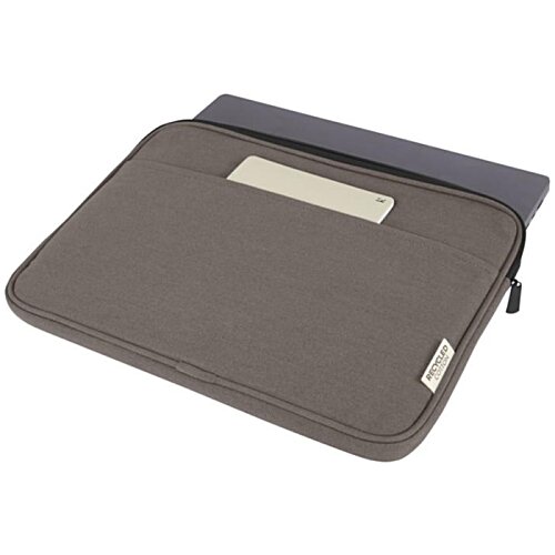 Additional Image 5 - a grey laptop case with a white handle