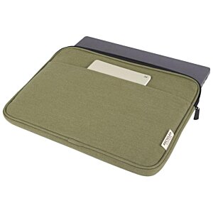 Additional Image 1 - a green laptop case with a zipper