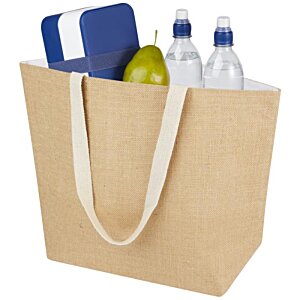 Additional Image 3 - a brown bag with a white handle and a white handle and a green object in it