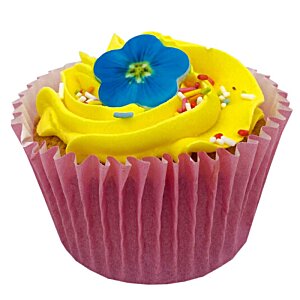 Additional Image 2 - a cupcake with yellow frosting and blue flower