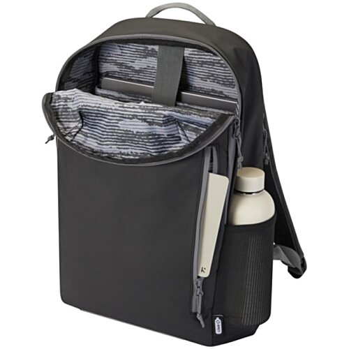 Additional Image 3 - a black backpack with a bottle of water