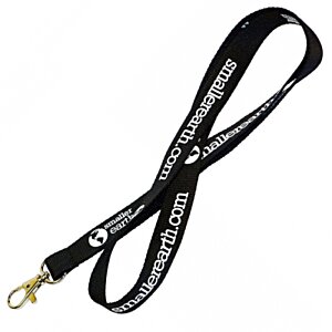Additional Image 2 - a black lanyard with a gold hook