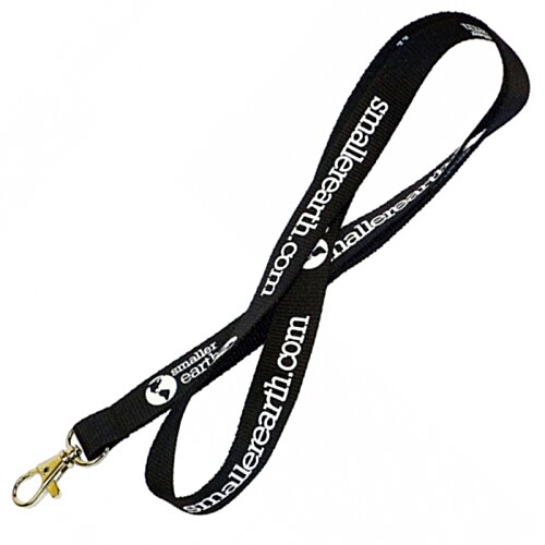 Additional Image 2 - a black lanyard with a gold hook