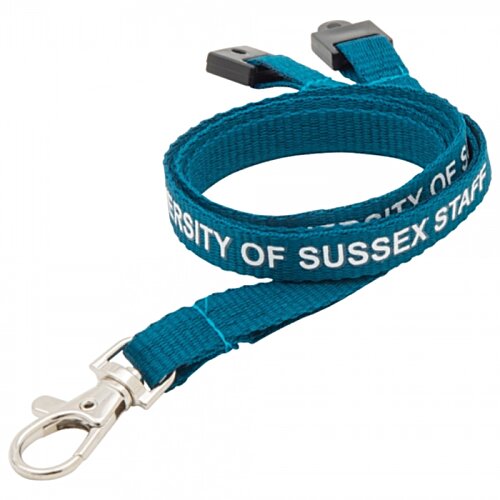 Additional Image 3 - a blue lanyard with white text