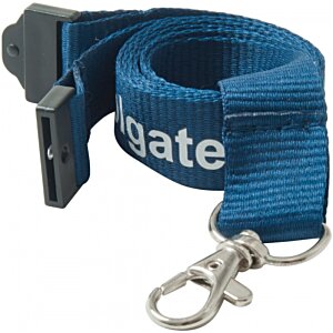 Additional Image 3 - a blue lanyard with white text