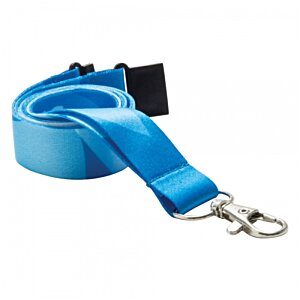 Additional Image 2 - a blue lanyard with a metal clasp