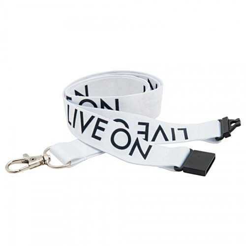 Additional Image 2 - a white lanyard with black text
