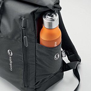 Additional Image 4 - a black backpack with a bottle in it