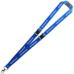 Additional Image 1 - a blue lanyard with black and blue stripes