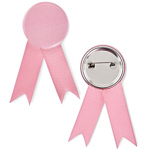 Additional Image 1 - a pink ribbon pin with a pin on it