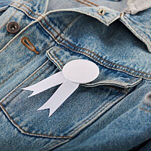 Additional Image 2 - a white ribbon on a blue jean jacket