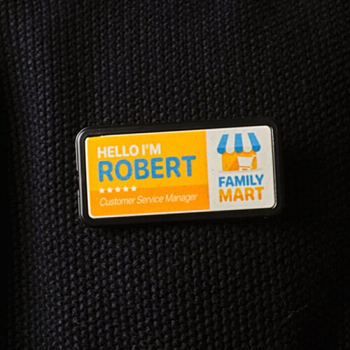 Additional Image 1 - a yellow and blue tag on a black shirt