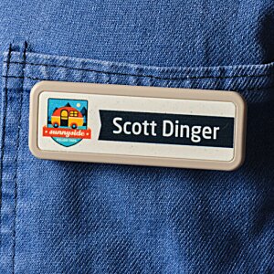 Additional Image 3 - a name tag on a blue jean pocket