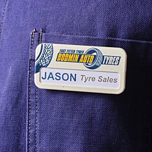 Additional Image 1 - a name tag on a person's shirt