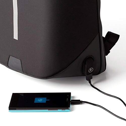 Additional Image 5 - a black rectangular object with a blue button