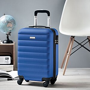 Additional Image 6 - a blue suitcase with wheels
