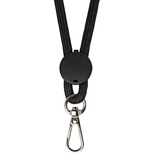 Additional Image 4 - a black lanyard with a silver loop