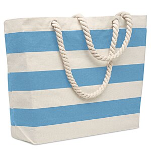 Additional Image 3 - a blue and white striped bag