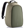 a green backpack with a black strap