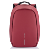 a red backpack with a black handle