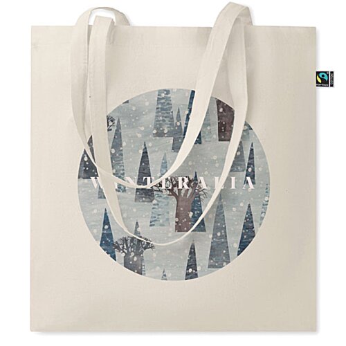 Additional Image 1 - a white bag with a blue circle and a white handle