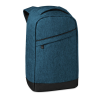 a blue backpack with a black strap