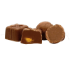 a group of chocolates on a white background