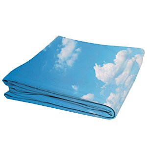 Additional Image 3 - a blue folded blanket with clouds in the sky