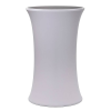 a white vase with a curved neck